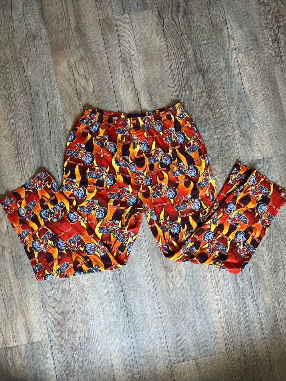 American Chopper Men's Flame & Motorcycle Pajama Pants - Red/Orange
